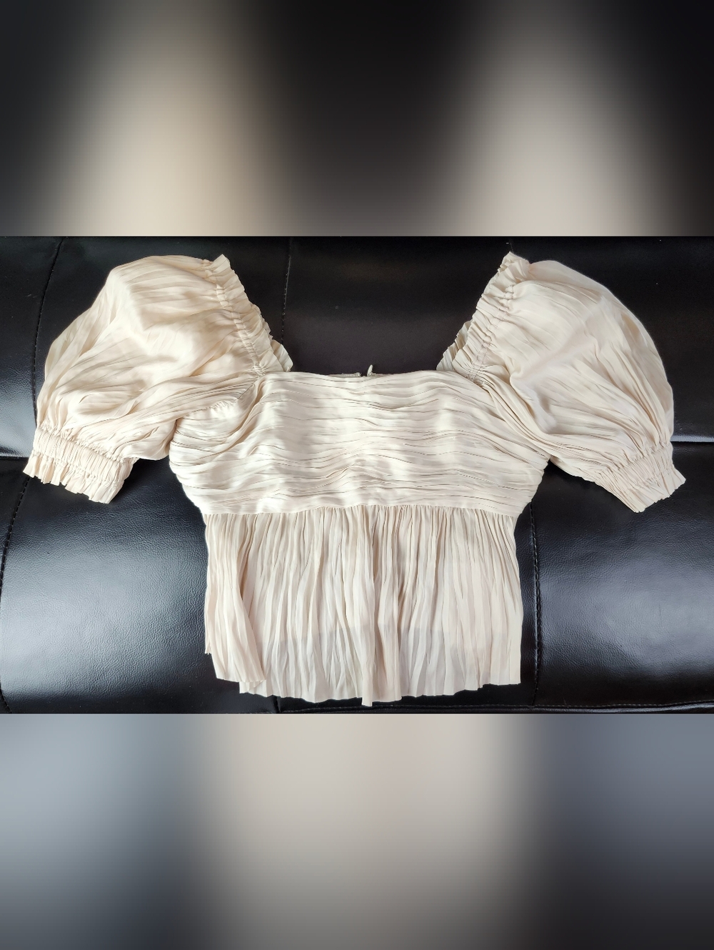 FRAME Cream Puff Sleeve Square Top